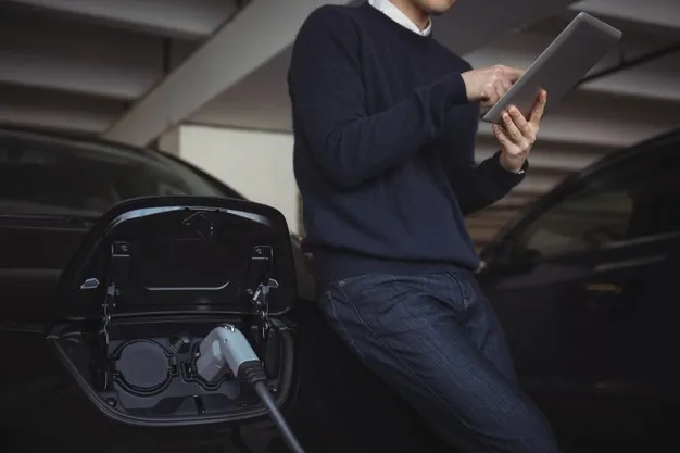 while electric car